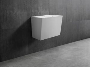 Lavabo mural TW18 en pierre solide – Solid Surface – 50 x 35 x 40 cm