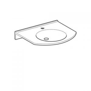 Lavabo PMR Geberit Publica 1 Trou Antibactérien 600x115x550mm Blanc