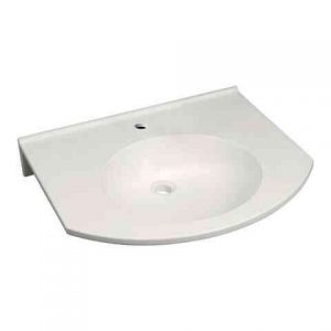 Lavabo PMR Geberit Publica 1 Trou Antibactérien 600x115x550mm Blanc Alpin