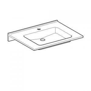 Lavabo PMR Geberit Publica 1 Trou Antibactérien 700x115x550mm Blanc