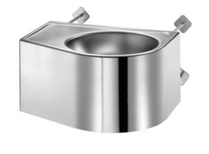Lavabo Suspendu Avec évacuation invisible Delabie DUO S TC R 500 mm x 150 mm 160360