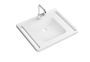 Lavabo Suspendu Hewi avec robinet 650 mm Blanc Alpin 950.19.048