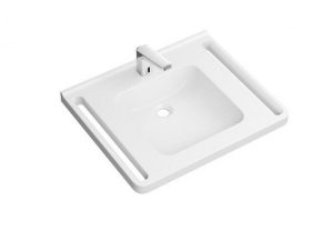 Lavabo Suspendu Hewi avec robinet 650 mm Blanc Alpin 950.19.050