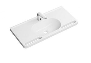 Lavabo Suspendu Hewi avec robinet 850 mm Blanc Alpin 950.19.056