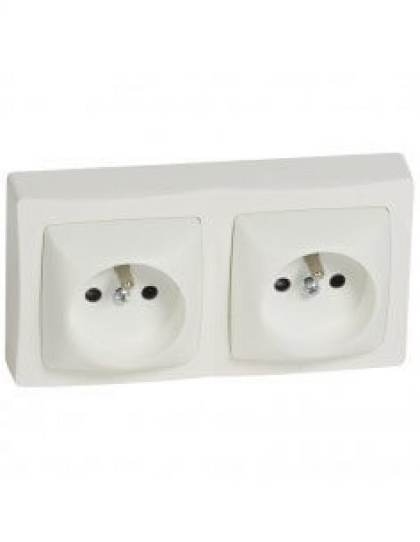 LEGRAND – Double prise 2x2P+T bornes auto – 16A saillie – 086076