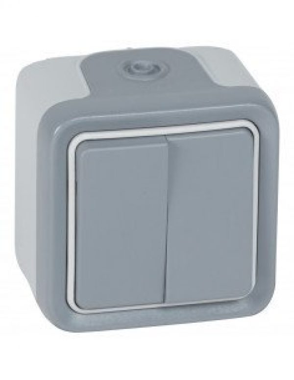 LEGRAND – Double va-et-vient PLEXO complet saillie (gris) – 10 AX -…