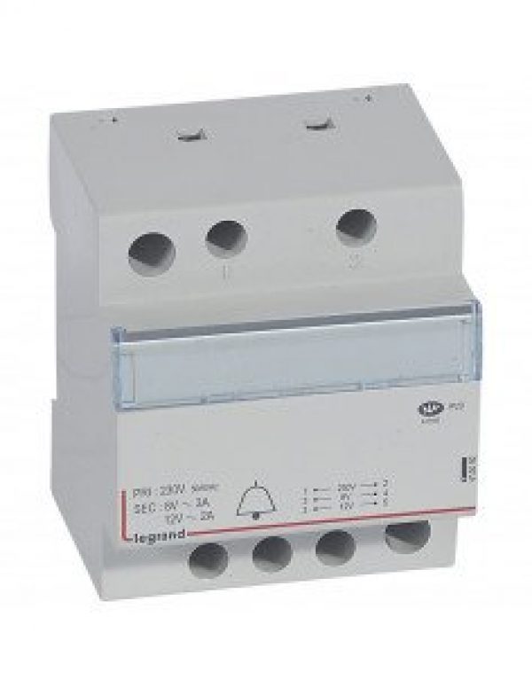 LEGRAND – Transformateur pour sonnerie – 230 V / 12-8 V – 24 VA – 4…