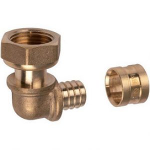 lot de 10 Coude PER Glissement Ø16 à écrou libre F3/4 »(20/27), portée plate