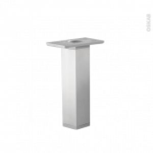 Lot De 2 Pieds Carres Reglables Pour Meuble De Cuisine Finition Aluminium L35 X L35 H25 Cm Sokleo