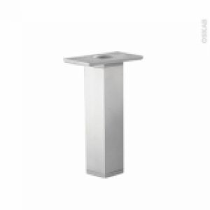 Lot De 2 Pieds Carres Reglables Pour Meuble De Salle De Bains Finition Aluminium L35 X L35 X H25 Cm Hakeo