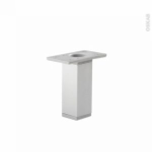 Lot De 2 Pieds Carres Reglables Pour Meuble De Salle De Bains Finition Aluminium L35 X L35 X H13 Cm Hakeo