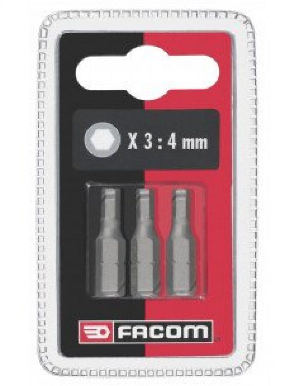 Lot de 3 embout 6 pans série 1 – 6.0 mm – 25 mm FACOM EH106.J3