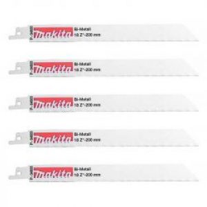 Lot De 5 Lames De Scie Sabre Makita P 04933 Bi Metal Flexible Pour Acier Et Inox 15 A 25 Mm 200 Mm