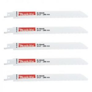 Lot De 5 Lames De Scie Sabre Makita P 04949 Bi Metal Flexible Pour Toles Acier Et Inox 200 Mm