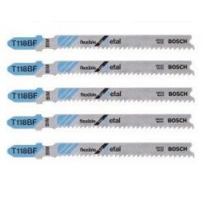 Lot De 5 Lames De Scie Sauteuse T 118 Bf Bosch 2608634503 Pour Metal