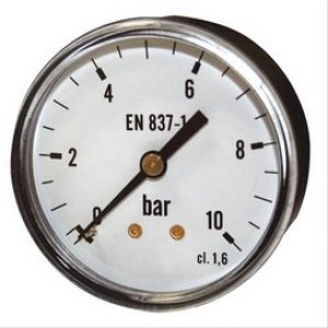 Manometre sec a raccordement axial
