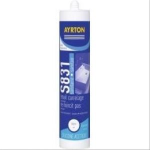 Mastic sanitaire silicone acétique S831 blanc 300ml – carton de 24 – AYRTON