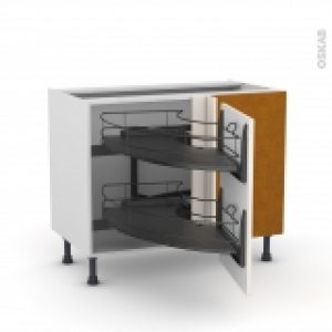 Meuble De Cuisine Angle Bas Filipen Ivoire Demi Lune Coulissant Epoxy Tirant Droit 1 Porte L50 Cm L100 X H70 X P58 Cm
