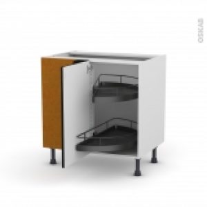 Meuble De Cuisine Angle Bas Ginko Noir Demi Lune Epoxy 1 Porte N19 L40 Cm L80 X H70 X P58 Cm