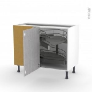 Meuble De Cuisine Angle Bas Hoda Beton Demi Lune Coulissant Tirant Droit 1 Porte L50 Cm Mobile L100 X H70 X P58 Cm