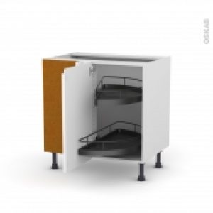Meuble De Cuisine Angle Bas Ipoma Blanc Brillant Demi Lune Epoxy 1 Porte N19 L40 Cm L80 X H70 X P58 Cm