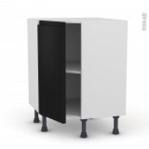 Meuble De Cuisine Angle Bas Ipoma Noir Mat 1 Porte N19 L40 Cm L65 X H70 X P37Cm