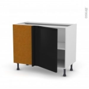Meuble De Cuisine Angle Bas Ipoma Noir Mat 1 Porte N20 L50 Cm L100 X H70 X P58 Cm