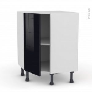 Meuble De Cuisine Angle Bas Keria Noir 1 Porte N19 L40 Cm L65 X H70 X P37Cm