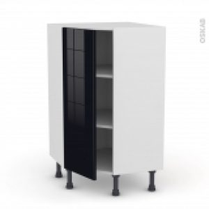 Meuble De Cuisine Angle Bas Keria Noir 1 Porte N23 L40 Cm L65 X H92 X P37Cm