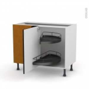 Meuble De Cuisine Angle Bas Keria Noir Demi Lune Epoxy 1 Porte N20 L50 Cm L100 X H70 X P58 Cm