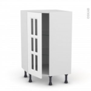 Meuble De Cuisine Angle Bas Vitre Static Blanc 1 Porte N84 L40 Cm L65 X H92 X P37Cm