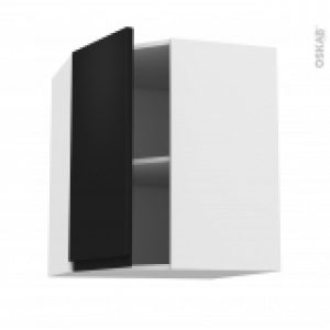 Meuble De Cuisine Angle Haut Ipoma Noir Mat 1 Porte N85 L40 Cm L65 X H70 X P37 Cm
