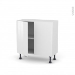 Meuble De Cuisine Bas Bora Blanc 2 Portes L80 X H70 X P37 Cm