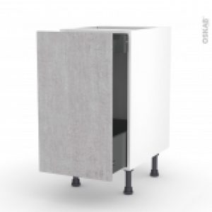Meuble De Cuisine Bas Coulissant Hoda Beton 1 Porte 1 Tiroir A L Anglaise L40 X H70 X P58 Cm
