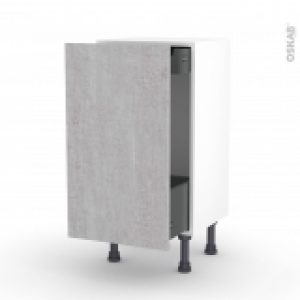 Meuble De Cuisine Bas Coulissant Hoda Beton 1 Porte 1 Tiroir A L Anglaise L40 X H70 X P37 Cm