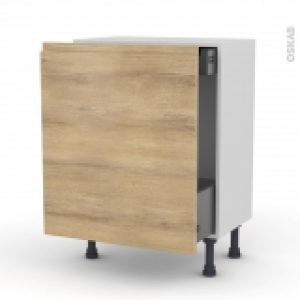 Meuble De Cuisine Bas Coulissant Ipoma Chene Naturel 1 Porte 1 Tiroir A L Anglaise L40 X H70 X P37 Cm