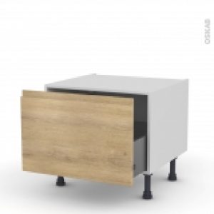 Meuble De Cuisine Bas Coulissant Ipoma Chene Naturel 1 Porte L60 X H41 X P58 Cm