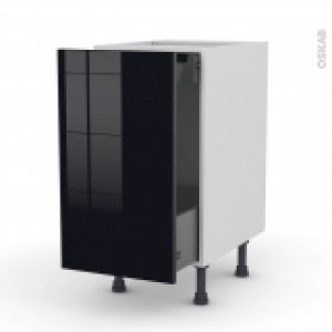 Meuble De Cuisine Bas Coulissant Keria Noir 1 Porte 1 Tiroir A L Anglaise L40 X H70 X P58 Cm