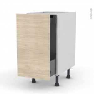 Meuble De Cuisine Bas Coulissant Stilo Noyer Blanchi 1 Porte 1 Tiroir A L Anglaise L40 X H70 X P58 Cm