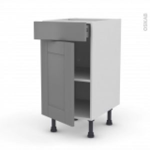 Meuble De Cuisine Bas Filipen Gris 1 Porte 1 Tiroir L40 X H70 X P58 Cm