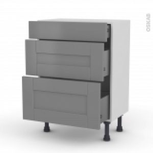 Meuble De Cuisine Bas Filipen Gris 3 Tiroirs L60 X H70 X P37 Cm