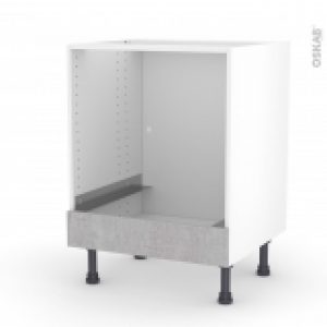 Meuble De Cuisine Bas Four Hoda Beton Bandeau Bas L60 X H70 X P58 Cm