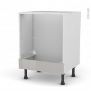 Meuble De Cuisine Bas Four Ivia Gris Bandeau Bas L60 X H70 X P58 Cm