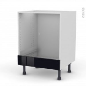 Meuble De Cuisine Bas Four Keria Noir Bandeau Bas L60 X H70 X P58 Cm