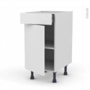 Meuble De Cuisine Bas Ginko Blanc 1 Porte 1 Tiroir L40 X H70 X P58 Cm
