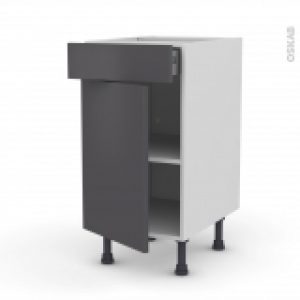 Meuble De Cuisine Bas Ginko Gris 1 Porte 1 Tiroir L40 X H70 X P58 Cm