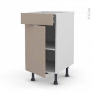 Meuble De Cuisine Bas Ginko Taupe 1 Porte 1 Tiroir L40 X H70 X P58 Cm