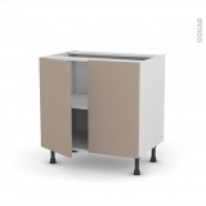 Meuble De Cuisine Bas Ginko Taupe 2 Portes L80 X H70 X P58 Cm