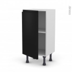 Meuble De Cuisine Bas Ipoma Noir Mat 1 Porte L40 X H70 X P37 Cm