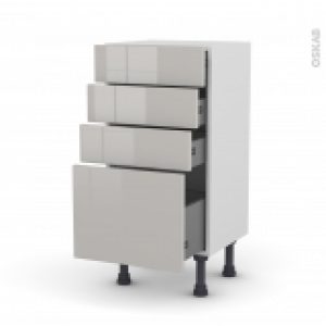 Meuble De Cuisine Bas Ivia Gris 4 Tiroirs L40 X H70 X P37 Cm
